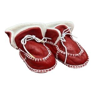 Little EDA Suede Baby Booties 6 - 12 Months Red
